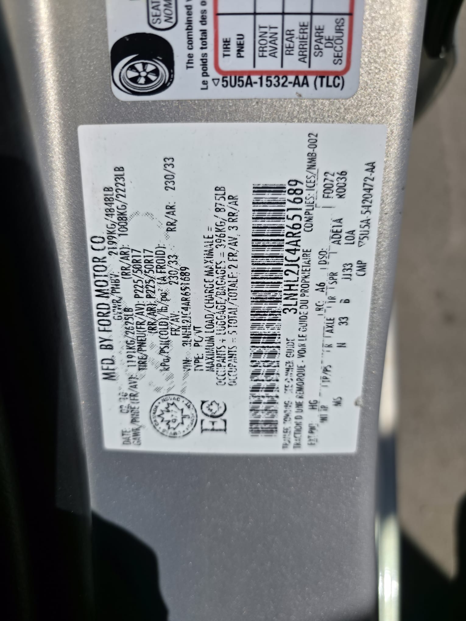 
2010 Lincoln MKZ AWD full									